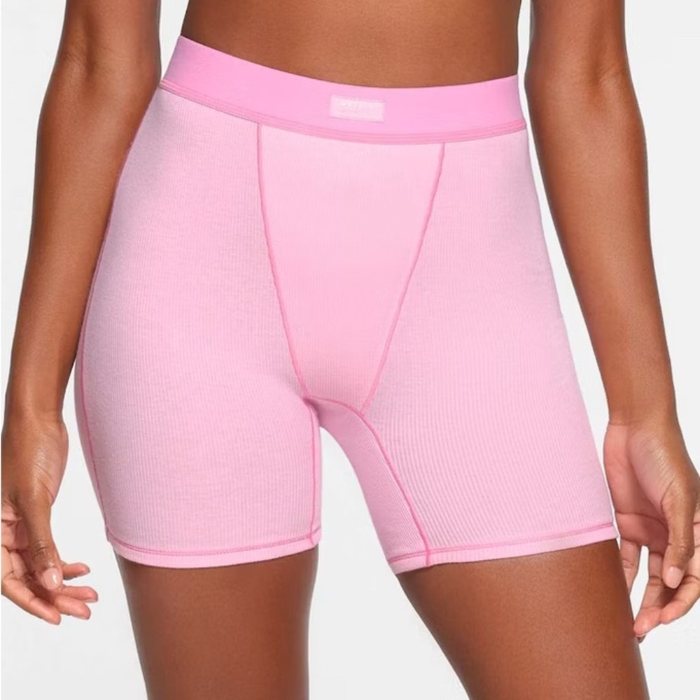 SKIMS Pink Bike Shorts
